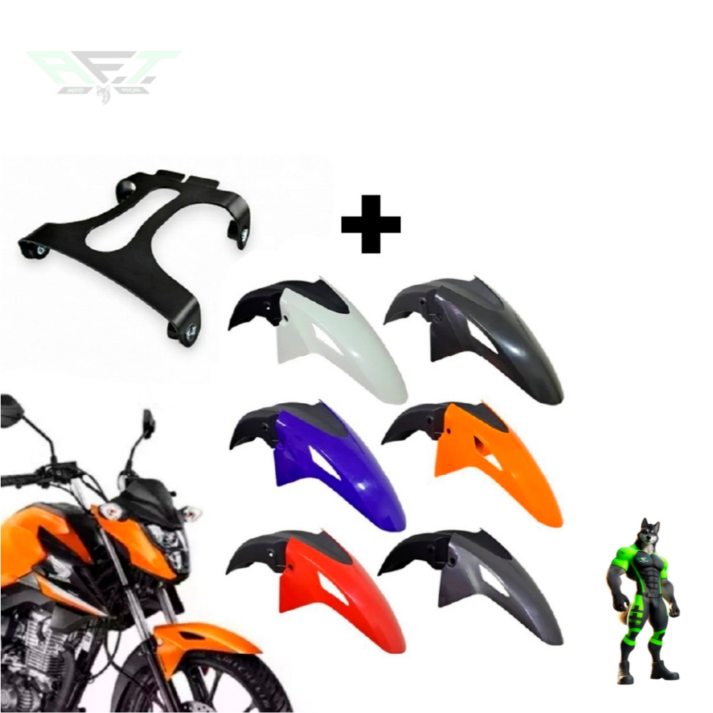 PARALAMA CG 160 DIANTEIRO A + B COM SUPORTE MODELO 2025 FAN CG TITAN START 2014 