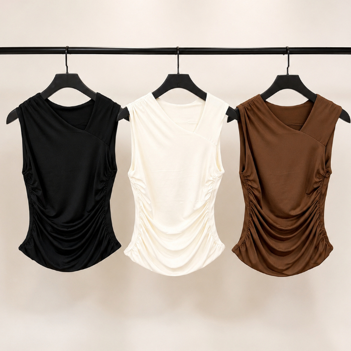 BLUSA FEMININA ELEGANTE DUPLA FORRADA POLIAMIDA REGATA SUPLEX PREMIUM BLUSINHA ESTILOSA MODA BLOGUEIRA TENDENCIA