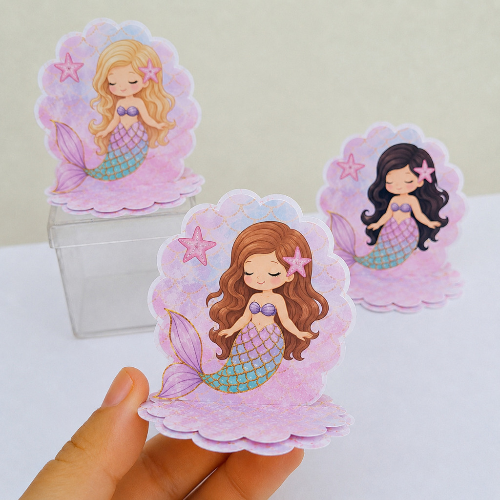 Kit Aplique 3D, 10, 20, 30 ou 40 und. Tag SEREIA Personalizados Lembrancinhas Festa infantil Aniversário