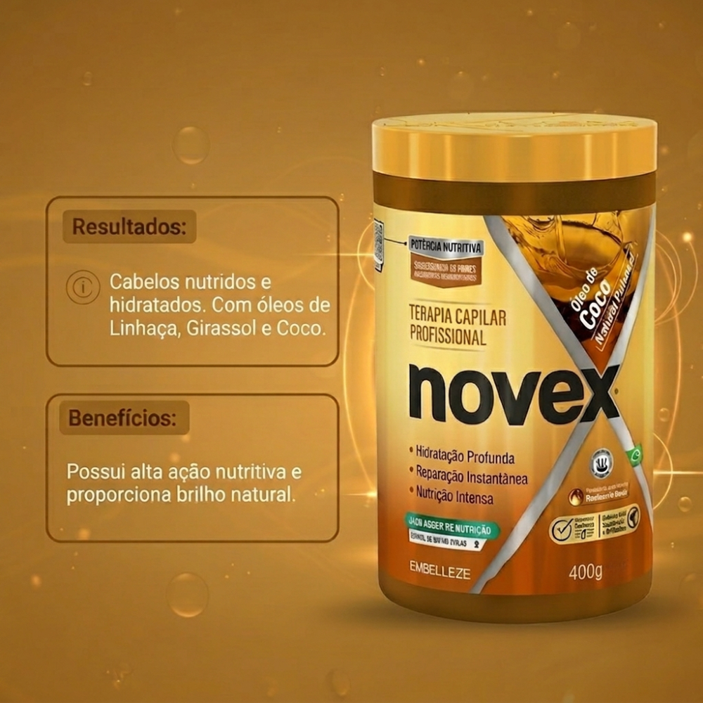 Kit 2 Creme de Tratamento Novex Óleo de Coco · foto 2
