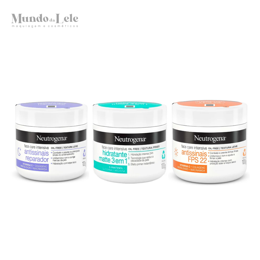 Kit C/3 Cremes Facial Neutrogena 100g