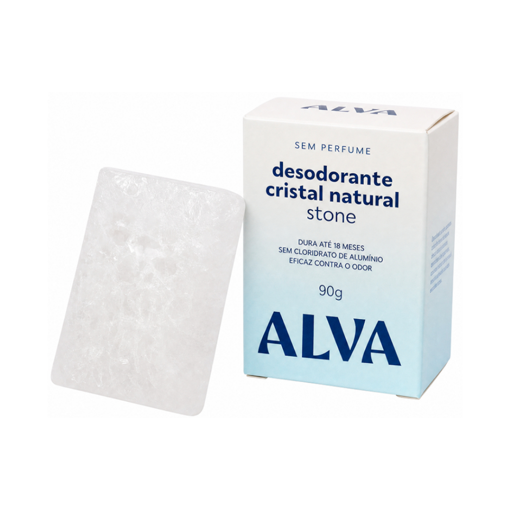 Desodorante Cristal Stick Stone Refil Vegano 90g Alva