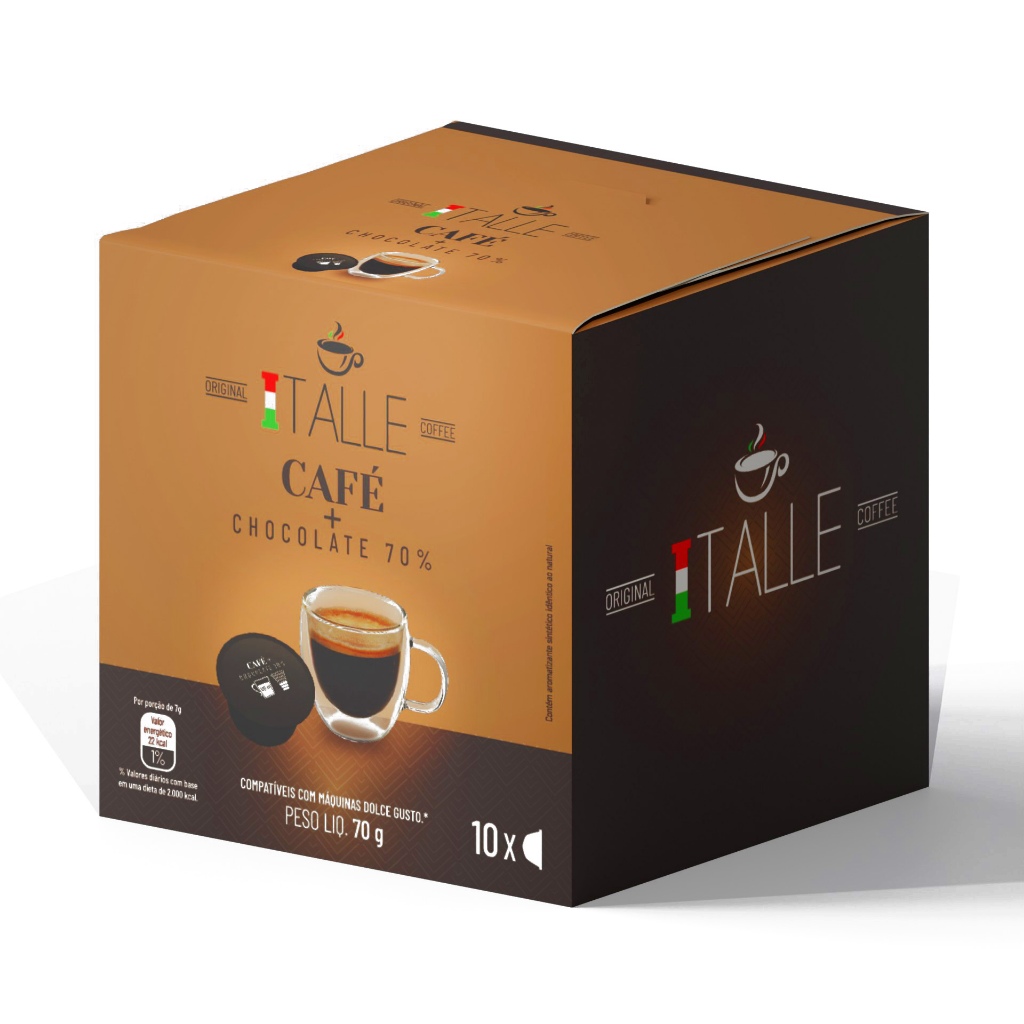 Cápsula Dolce Gusto Chocolate Cacau 70% Café Italle 10 Und · foto 2