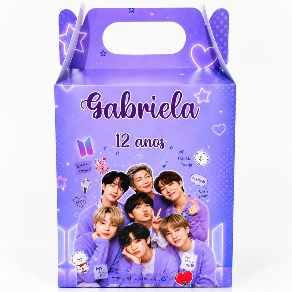 Caixa Maleta / Maletinha  Bts - Kpop Personalizada lembrancinha  Festa aniversário infantil