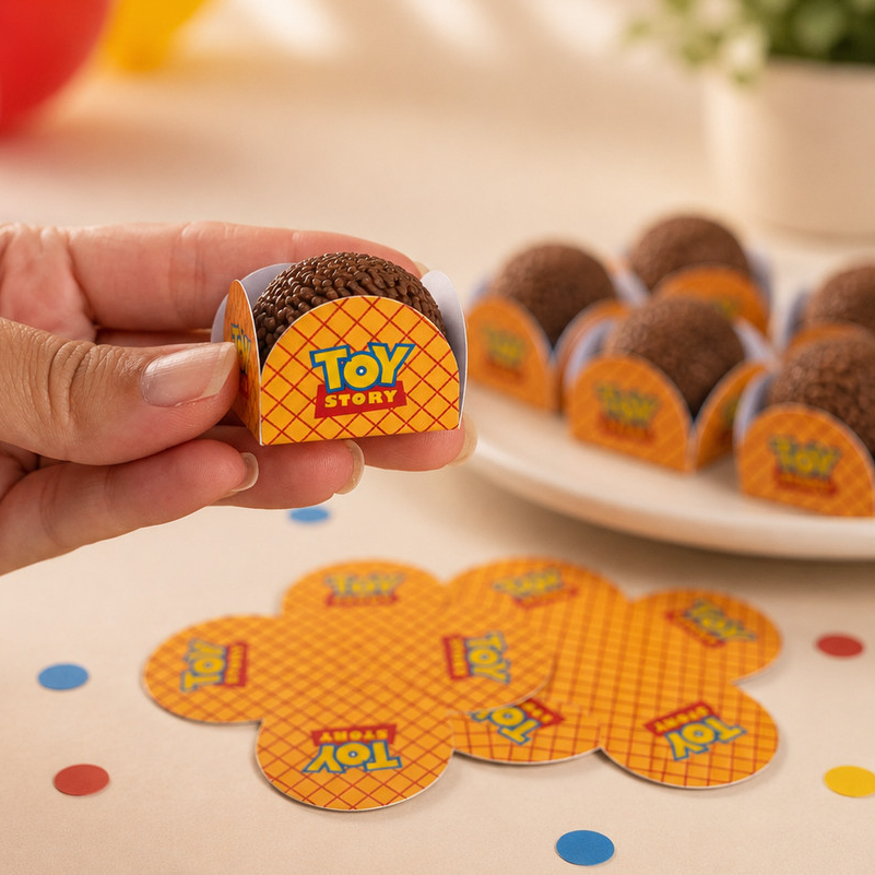 Forminhas para Doces Toy Story | Docinhos | 4 Pétalas | Forminha para Brigadeiro | Festa Infantil