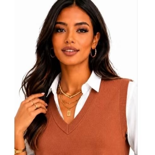 Colete Alfaiataria de Tricot Premium Elegante e Estiloso Blogueira Casual Tricot Regata Pullover  Colete Alfaiataria