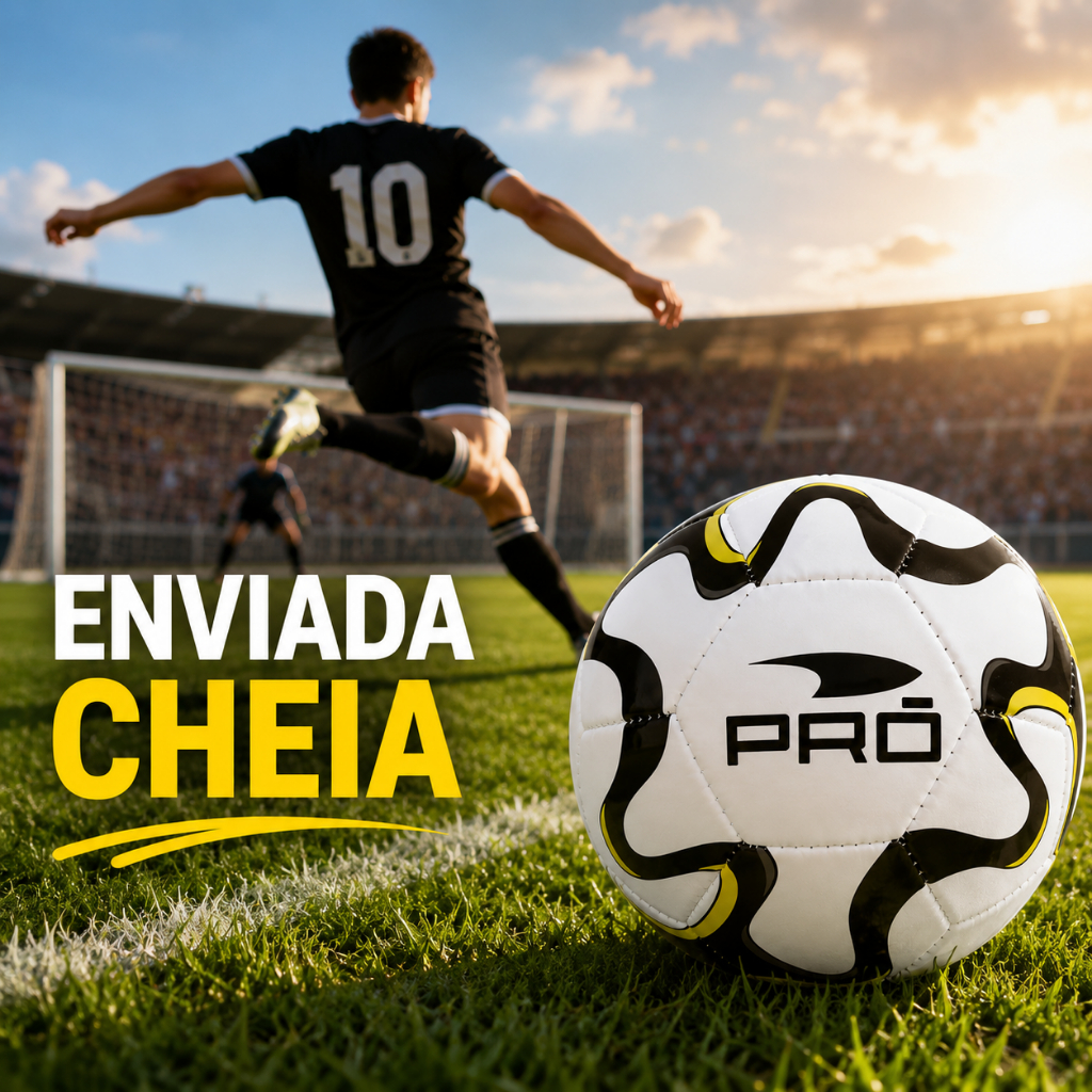 Bola de Futebol Oficial Tamanho 5 - Society, campo com costura dupla resistente - Pró Balls - Enviamos cheia