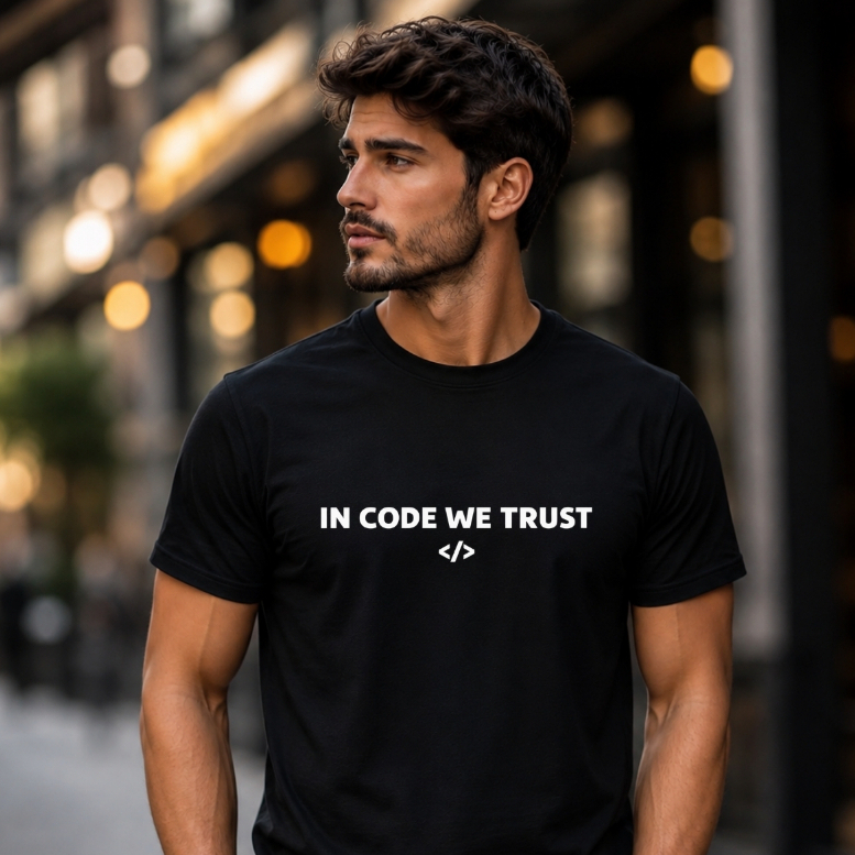 Camiseta Programador In Code We Trust Dev TI Masculina Feminina Unissex