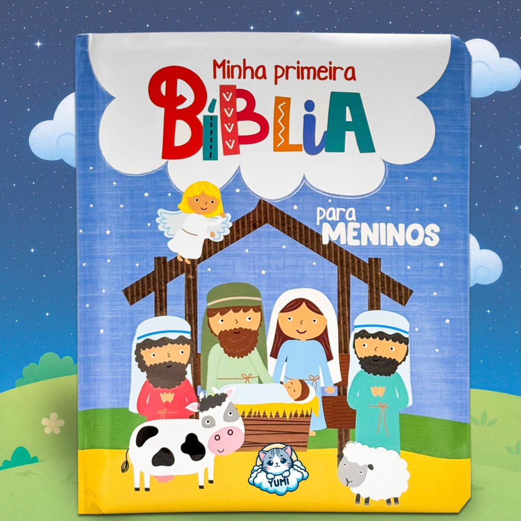 Livro Infantil Minha Primeira Bíblia Para Meninos Capa Almofadada | Histórias da Bíblia Ilustrada