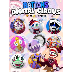 Bottons Digital Circus TADC 3,8cm e 5,5cm - Boton / Broche / Pin