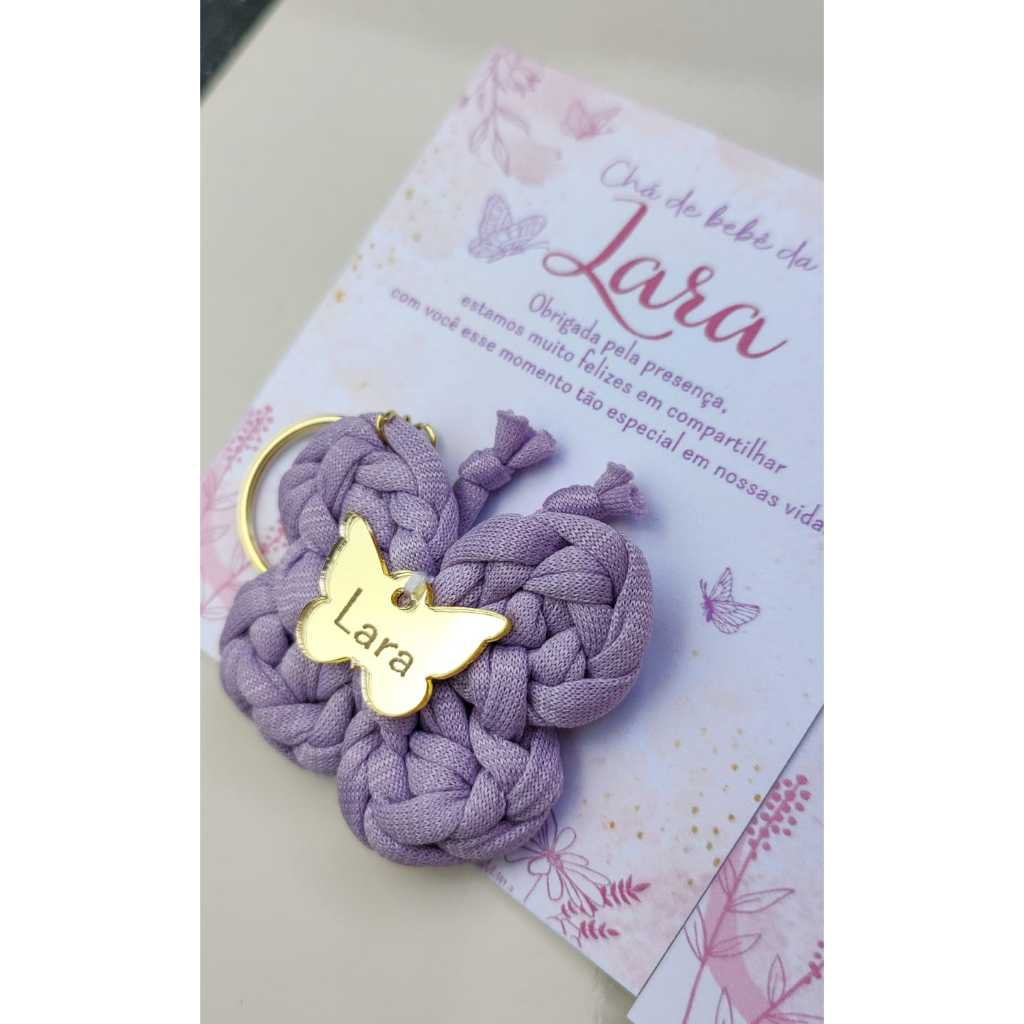 40 Lembrancinhas Chaveiro De Borboleta Personalizada Com Nome E Cor Maternidade Chá De Fraldas Jardim Encantado