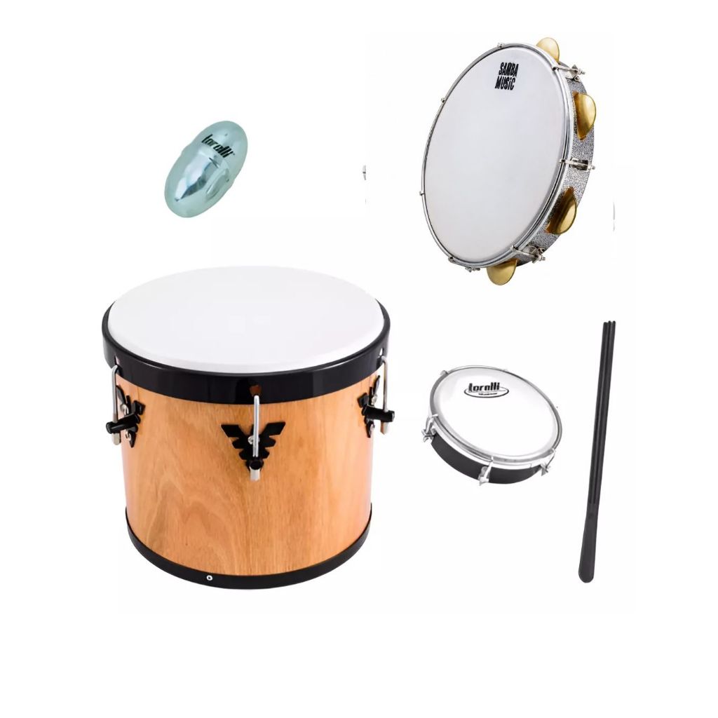 Kit Pagode E Samba Pandeiro Em Abs Repique Tamborim Ganza