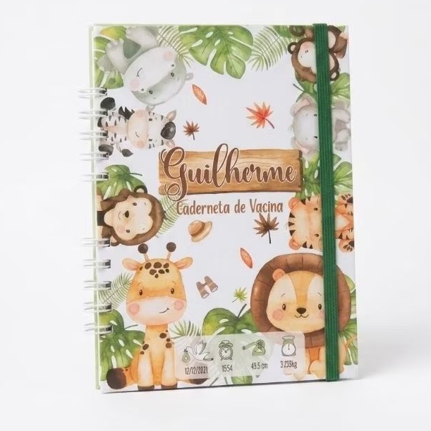 Caderneta vacinação Personalizada com nome Menino Capa Dura  Vários Temas
