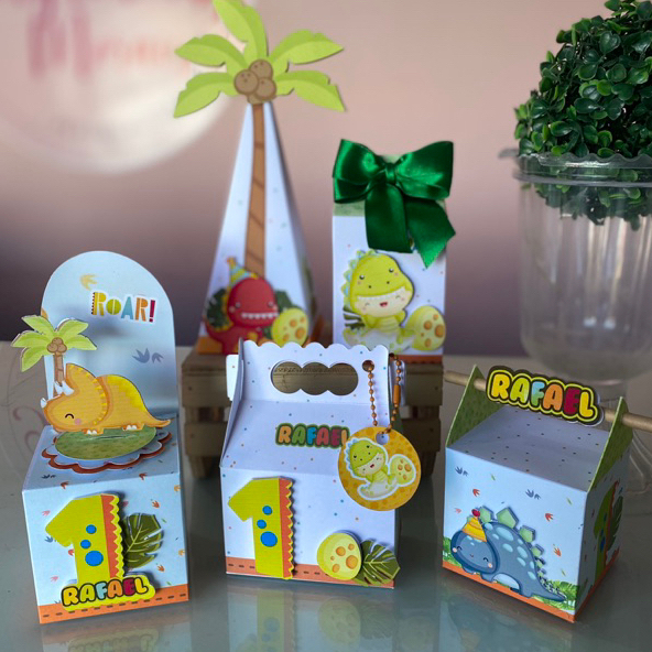 kit caixas personalizadas Dino baby - festa infantil - personalizados dinossauro - lembrancinhas - aniversário