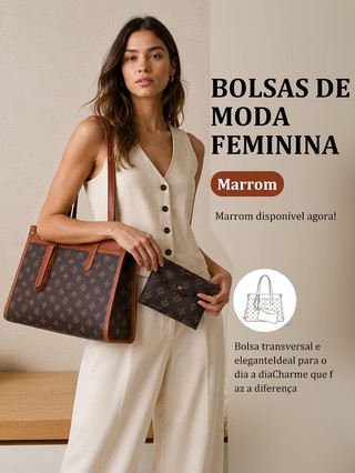 TOMI MITO Bolsa Casual Espaçosa com Estampa Geométrica Acompanha Pequeno Estojo para Facu…