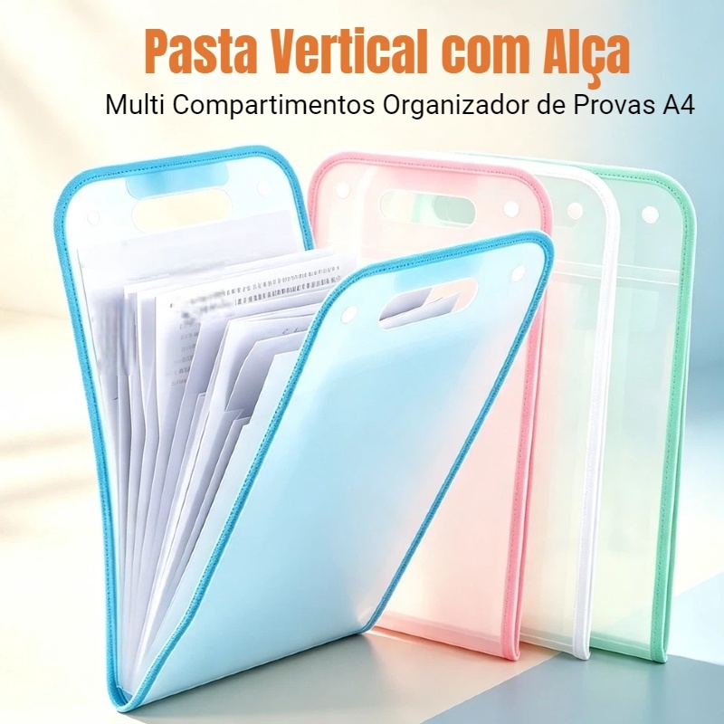 Pasta Sanfonada A4 Vertical com Alça