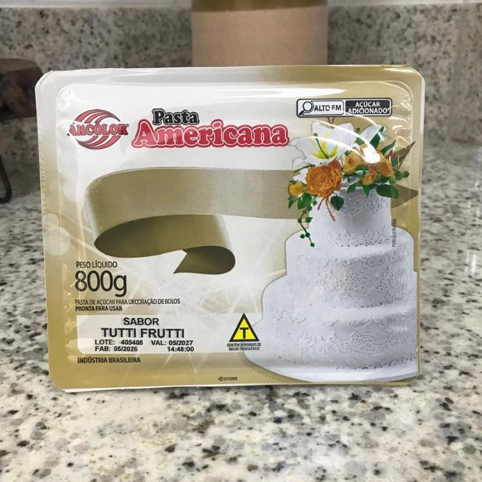 Pasta Americana Sabor Tutti Frutti - 800g - 1 unidade - Arcolor - Rizzo Distribuidora