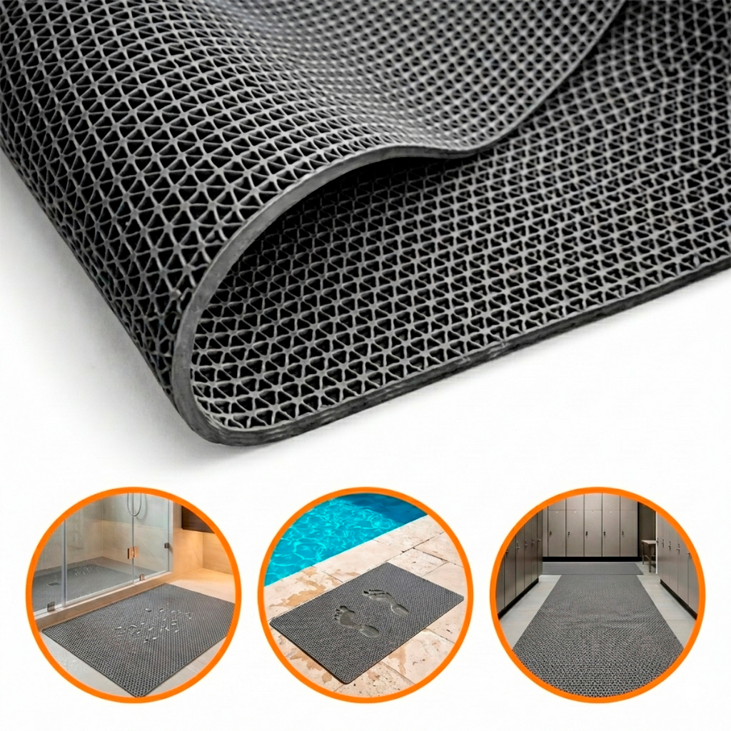 Tapete Box Emborrachado PVC Antiderrapante Segurança Idoso e Infantil Chuveiro Sauna Piscina Varias Cores