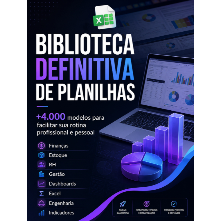 Biblioteca de Planilhas 2027 + de 4.000 modelos para facilitar sua rotina profissional e pessoal