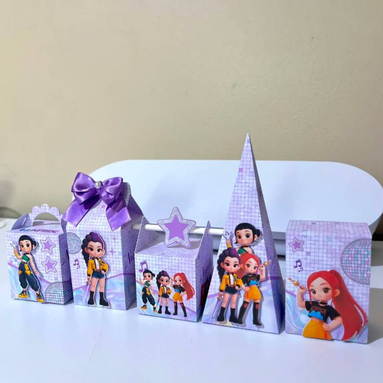 Kit Festa Guerreiras Pop Menina | Caixinhas Personalizadas | Lembrancinhas de Aniversário