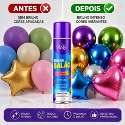 Brilha Balão Spray 300ml Prolonga o Brilho Aroma Frutas Vermelhas My Party