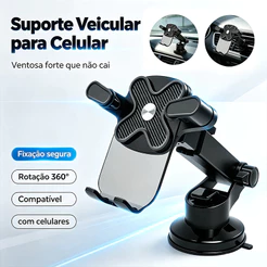 Suporte de Celular para Carro Ventosa Super Forte 360° Giratório Universal Resistente ao Calor e Impactos