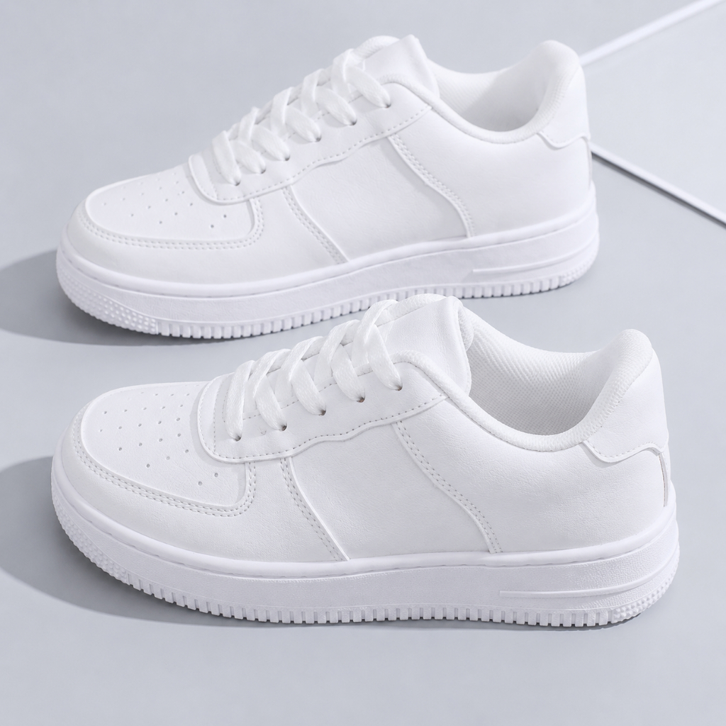 Tenis Feminino e Masculino Branco Force Moda Casual Confortavel Estiloso Envio Rapido