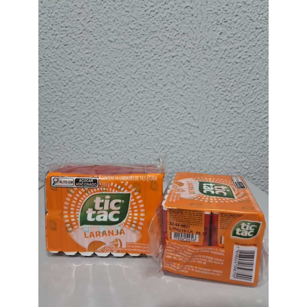 Pastilha Tic Tac sabor laranja 14 unidades de 14,5 g cada