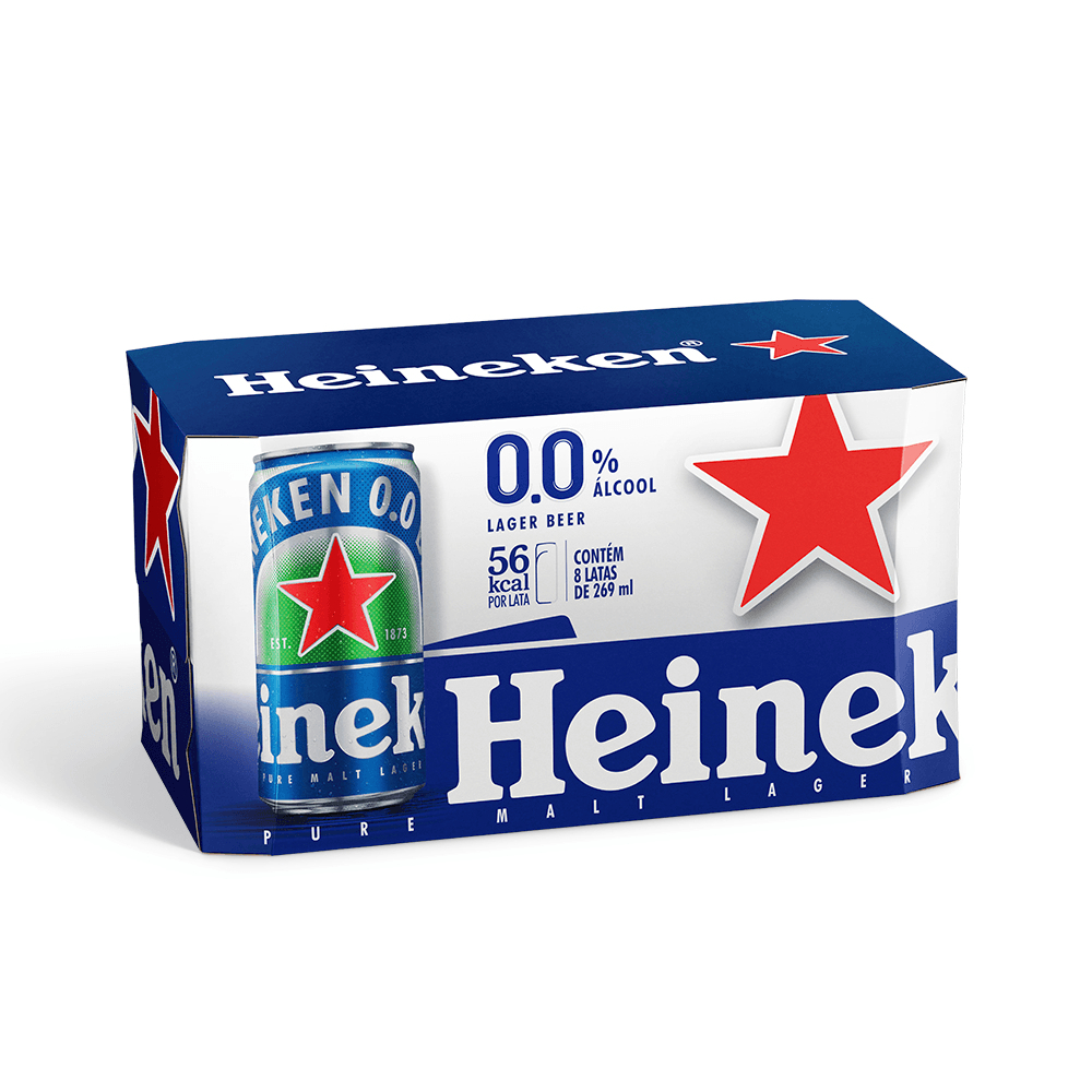 CERVEJA HEINEKEN ZERO LATA 269ML KIT 8 UNIDADES