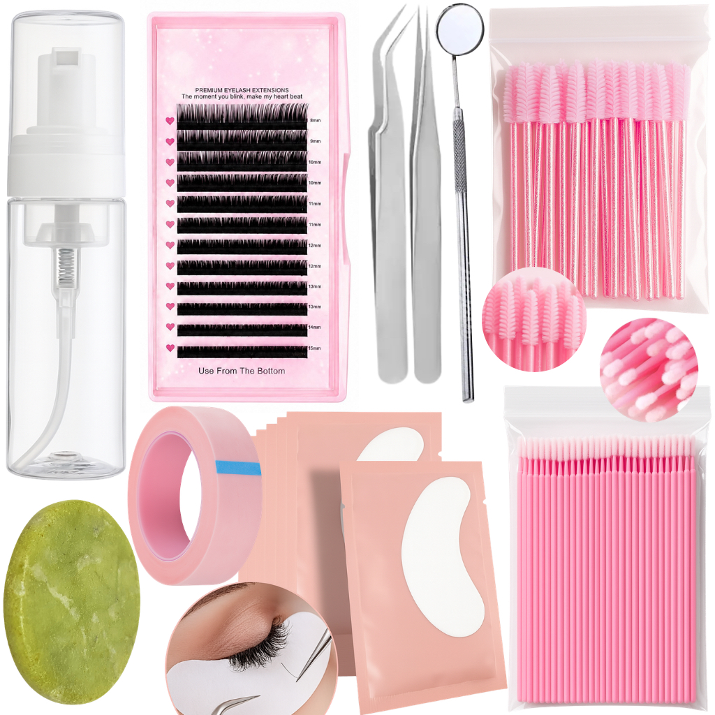 Kit Completo para Extensão e Alongamento de Cílios Fio a Fio Profissional e Iniciante
