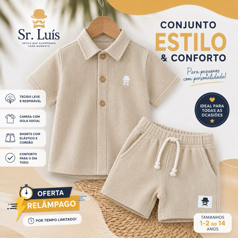 Conjunto Bebê-infantil menino texturizado verão Camisa Cubana Bebê festas casamento