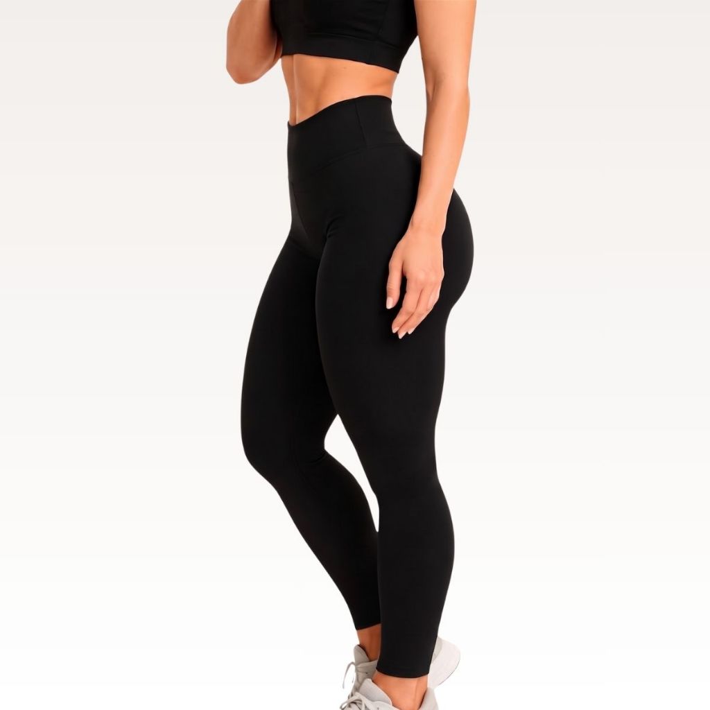 Calça Legging Feminina Cintura Alta e Modeladora Academia Fitness Básica Confortável