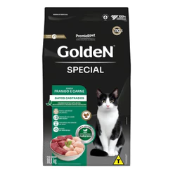 Ração Golden Special Premium para Gatos Castrados Frango e Carne 10,1kg