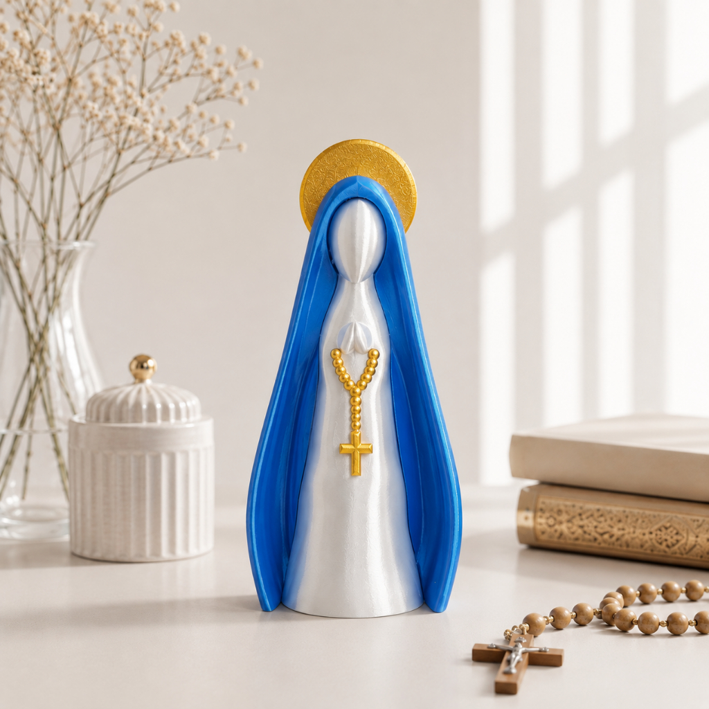 Imagem Nossa Senhora Aparecida 12cm Escultura Religiosa Minimalista Decoração Peça Nossa Senhora Aparecida decorativa