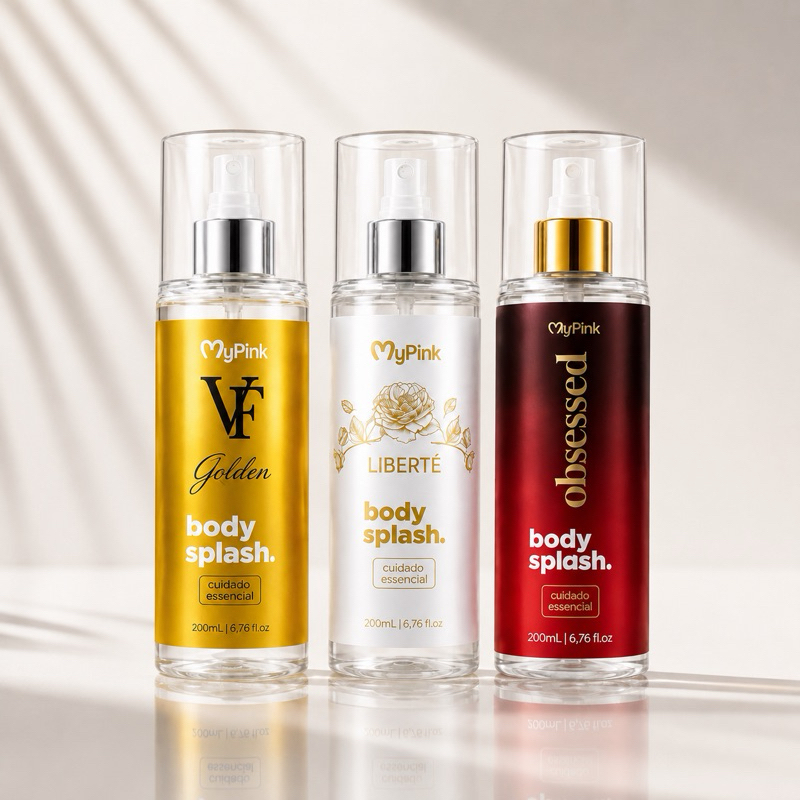 Kit Body Splash Similar Feminino Virgínia VF Golden Liberté Obsessed Água de Colônia pós banho