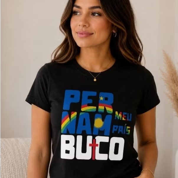 T-shirt/Blusa/Camisa Pernambuco meu país 💙❤️💛💚🤍
