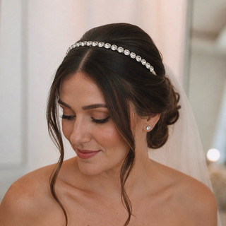 Tiara de Noiva Diana com Cristais | Tiara para Noiva Delicada e Minimalista