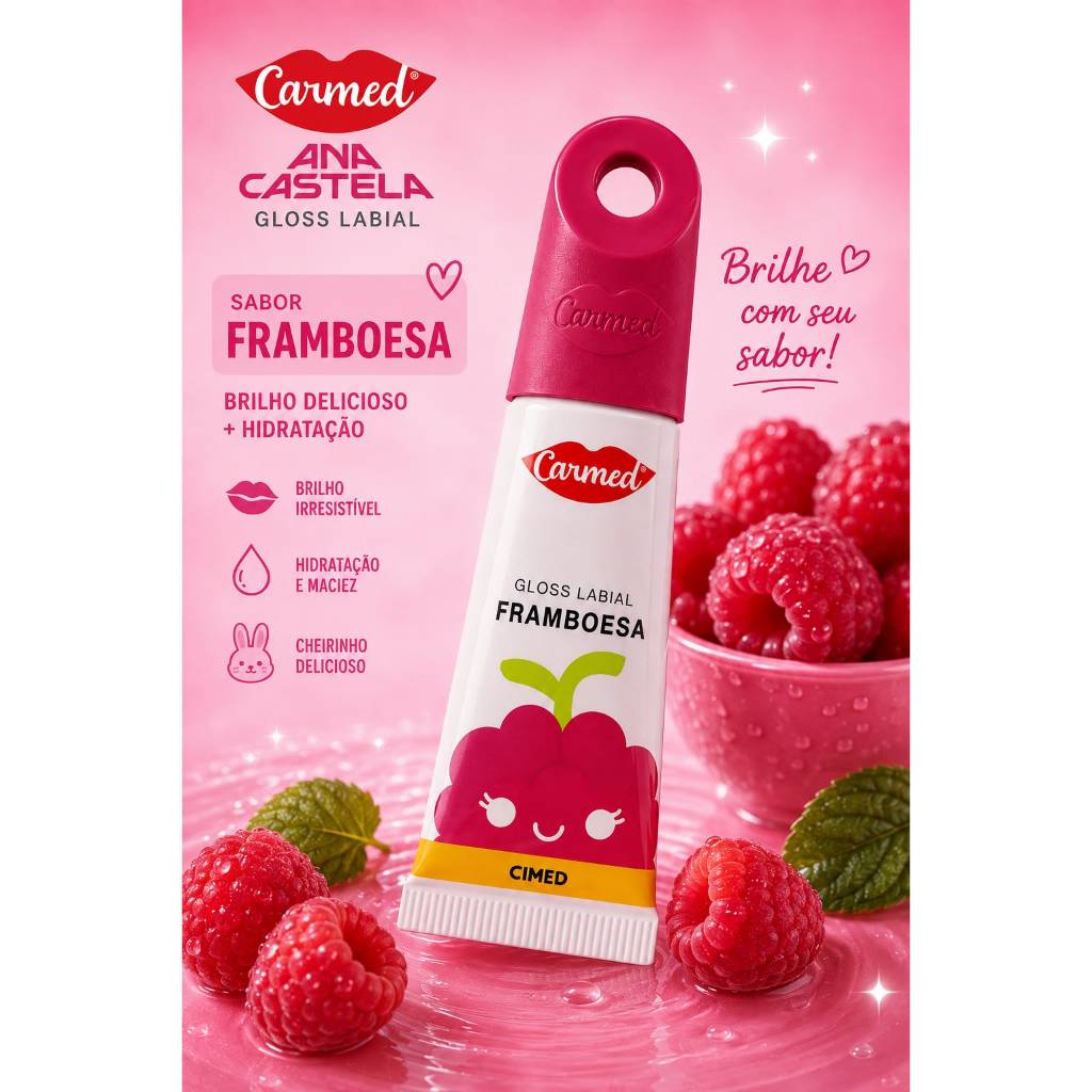 Gloss Labial Ana Castela Framboesa Carmed