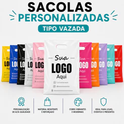 Sacolas Plásticas Para Loja Personalizadas - 20x30 cm - Alça Vazada - 500 Unidades