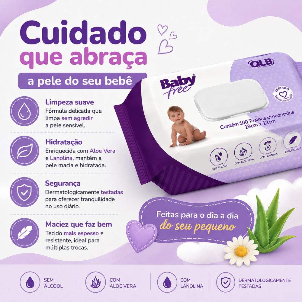 Lenço Umedecido Bebê Kit 5 Pacotes Toalhas Umedecidas Baby — imagem 2 de 2
