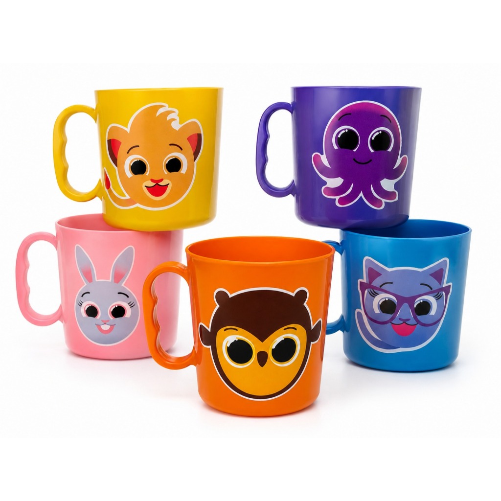 Kit Canecas Personalizadas 450 ml adesivadas para festas lembrancinhas de aniversário bolofofo