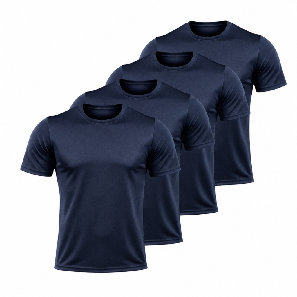 Kit 4 Camisetas Masculinas Dry Fit Malha Fria confortável Academia Treino Corrida Fitness Esporte Alta Qualidade