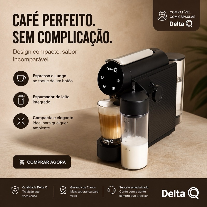 Maquina Capsula DeltaQ Mini MilkQool - Preta