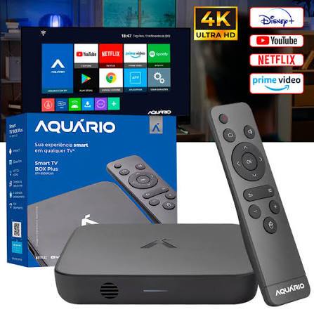 Smart TV Box Aquário STV-3000Plus 4K 16GB Android 11 Wi-Fi