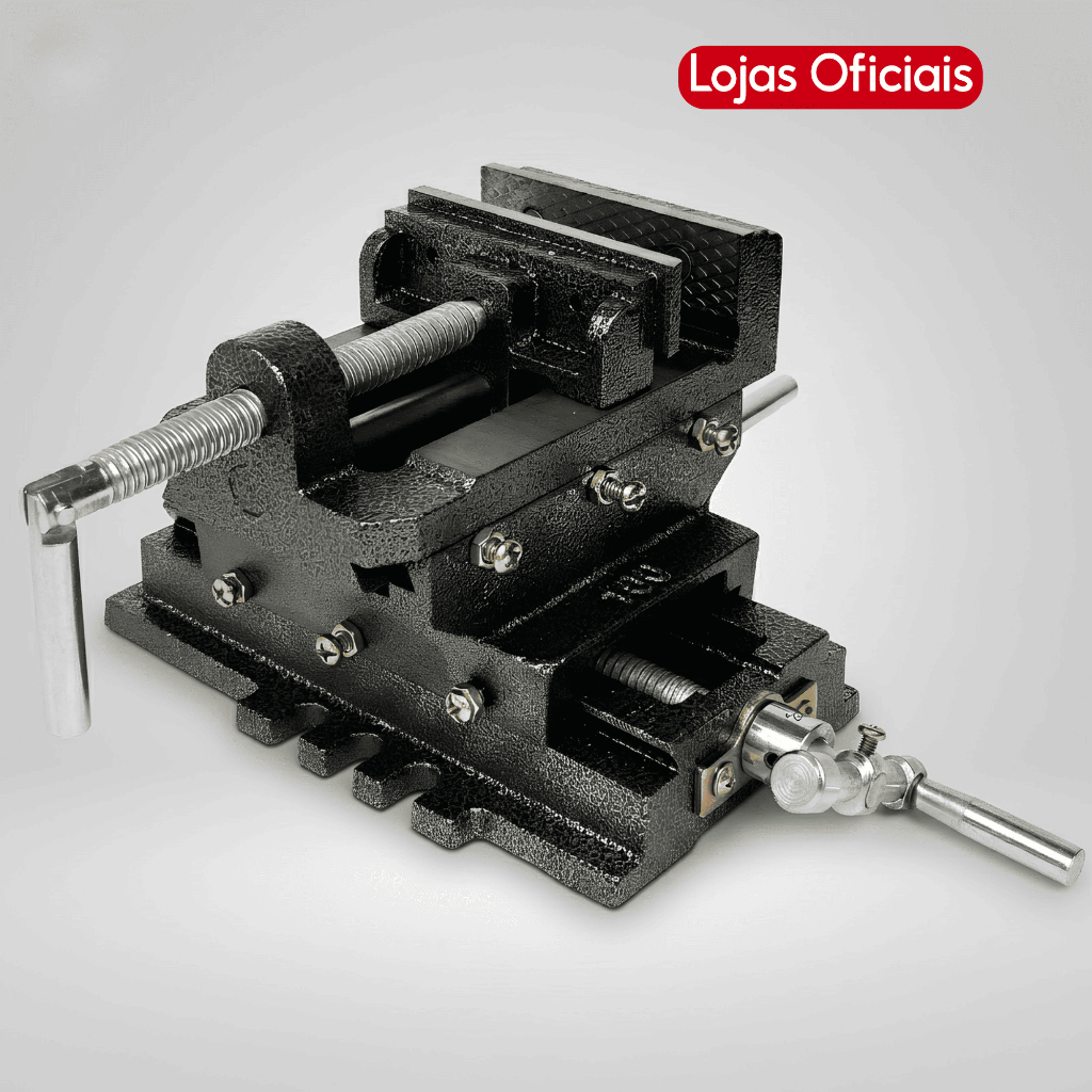 Morsa Coordenada 4 Polegadas para Furadeira de Bancada 100mm Eixos X e Y Ferro Vollekz Profissional