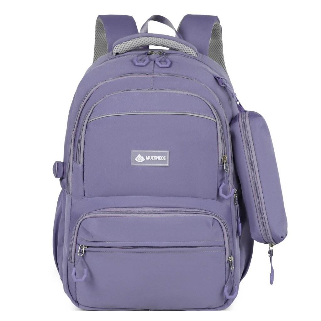 Mochila Feminina Masculino Universitário Mochila Com Estojo Para Colégio Textura Bordada Delicada Grande Capacidade