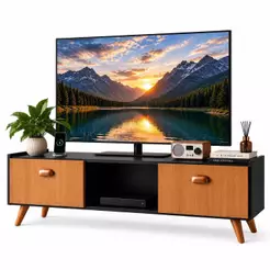 QUEIMA DE ESTOQUE - Rack Buffet Acacia Para Tv Até 55 Polegadas 2 Portas Aparador