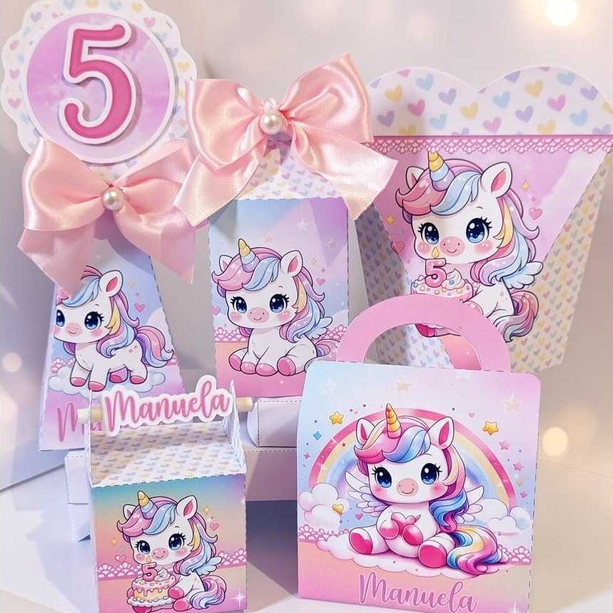 CAIXINHAS AVULSAS PERSONALIZADAS PARA LEMBRANCINHA DE ANIVERSÁRIO UNICÓRNIO MENINA