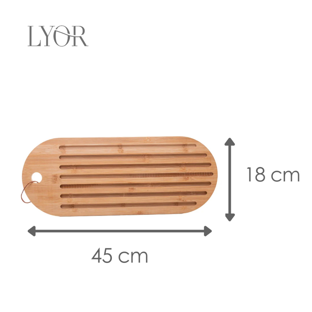 Migalheira Nature Lyor de Bambu 450mm x 180mm x 12mm Prática e Elegante para Servir Pães Frios e Petiscos na Mesa Pronta · foto 2