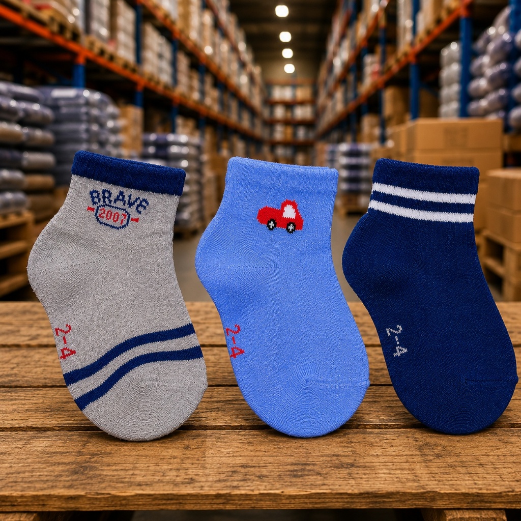 Kit 3, 6 ou 12 Pares de Meias Soquete Cano Curto Infantil Masculina Menino 2 a 4 Anos Sortidas Leve Macia Dia a Dia